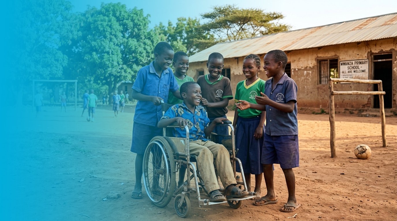 Happy African Children with Special Needs Living with Hope and Joy